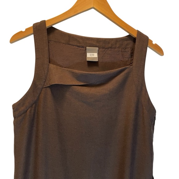 Crea Concept Brown Maxi Dress with Asymmetric Hem Avant-Garde Artistic Size Med - Picture 3 of 10